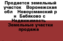 Продается земельный участок - Воронежская обл., Новоусманский р-н, Бабяково с. Недвижимость » Земельные участки продажа   